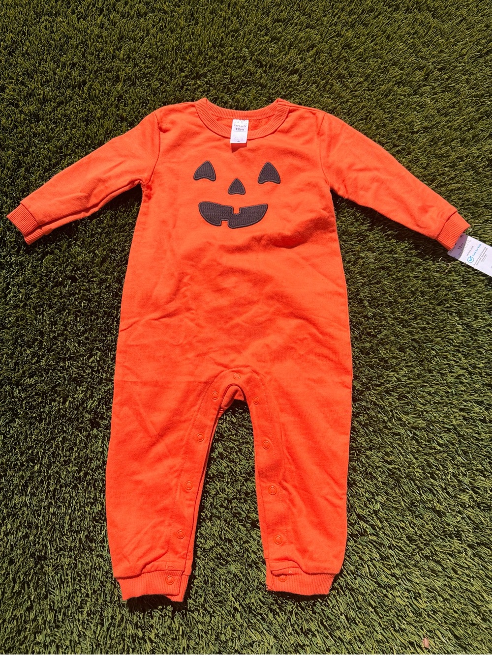 Carter's Orange Pumpkin Jack-O'-Lantern One-Piece Bodysuit